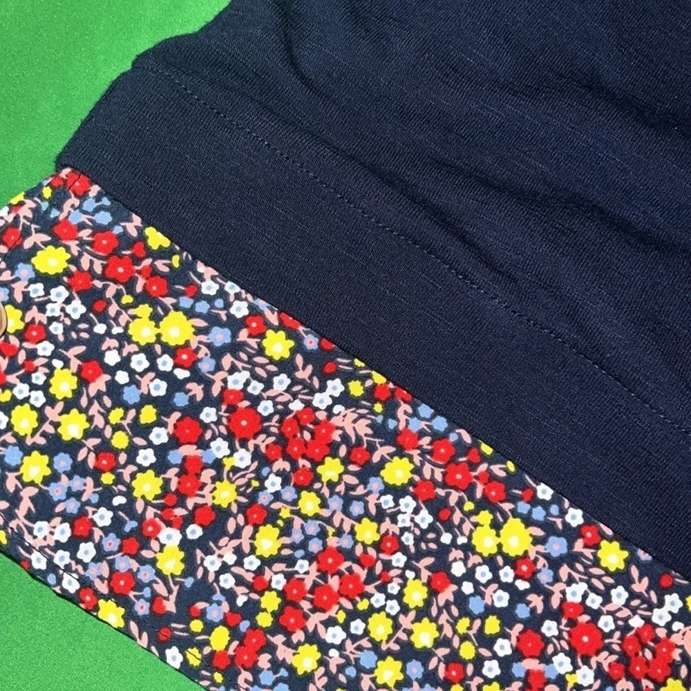 J.Crew Navy Blue Tank Top with Colorful Hem size XS